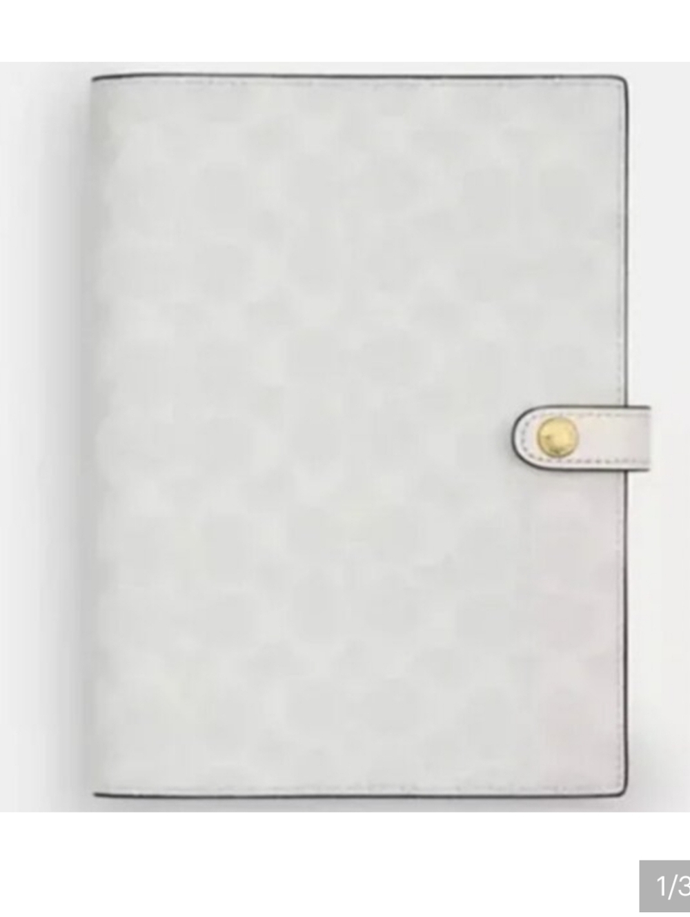 NWT Authentic Coach Chalk White C's Leather Notebook Cover And Journal Intact